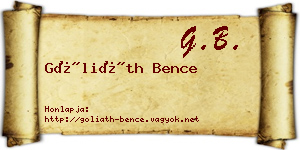 Góliáth Bence névjegykártya